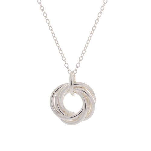 Gibson Gifts Equilibrium 50th Birthday Silver 5-Ring Necklace