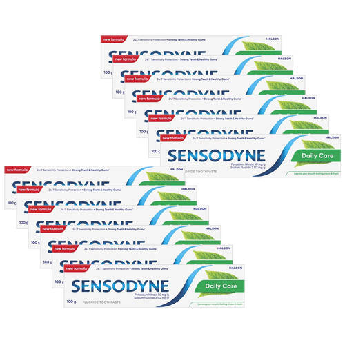 12PK Sensodyne 100g Toothpaste Teeth Daily Care Fluoride