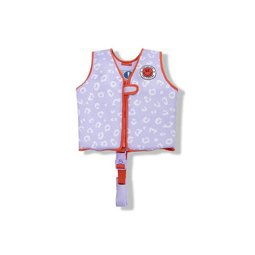 Swim Essentials Kids Life Jacket Swimming Vest Lilac Leopard Size 3- 6y