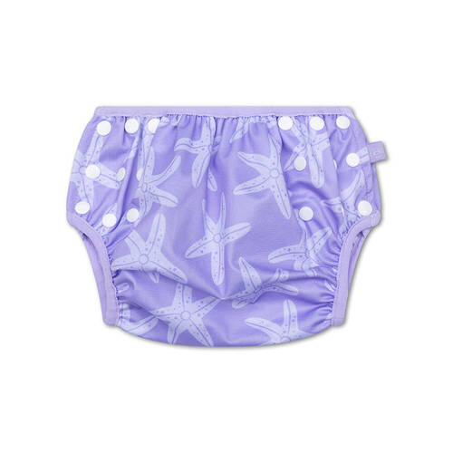 Swim Essentials Washable Swimming Nappy Diaper OSFA Lilac Sea Star Size 0-3y