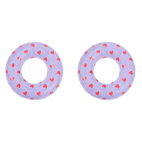 2PK Swim Essentials Kids Inflatable Swimming Ring Pool Floater 55cm Sweet Hearts