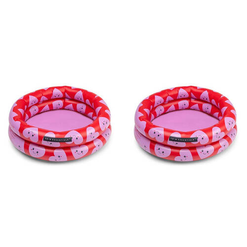 2PK Swim Essentials Baby/Kids Inflatable Swimming Pool 60cm Red Hearts 0+