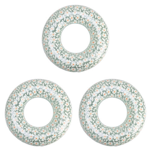 3PK Swim Essentials Kids Inflatable Swimming Ring Pool Floater 90cm Florish Green