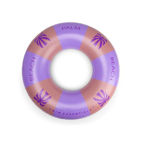 Swim Essentials Kids Inflatable Swimming Ring Floater 120cm Palm Trees Purple