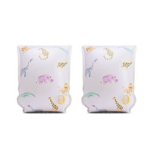 2pc Swim Essentials Kids/Children Inflatable Arm Bands Safari White 2-6y
