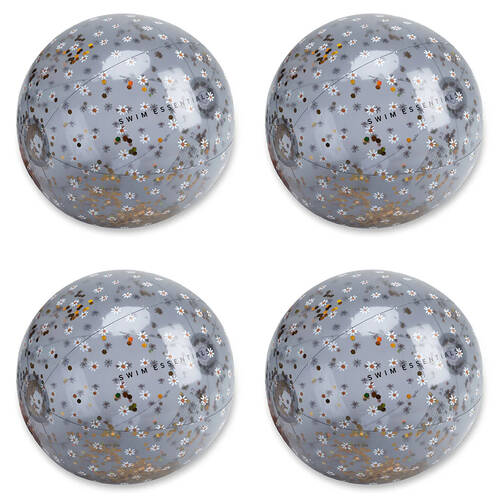 4PK Swim Essentials Inflatable Beach Ball Swimming Volleyball 51cm Daisy Flowers