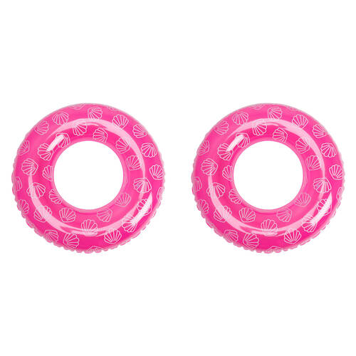 2PK Swim Essentials Kids Inflatable Swimming Ring Pool Floater 90cm Pink Sea Shell