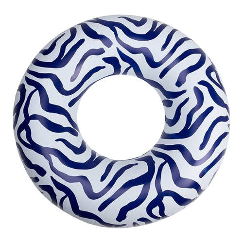 Swim Essentials Kids Inflatable Ring Floater 102cm Vibrant Stripes Black
