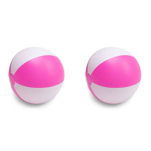 2PK Swim Essentials Inflatable Beach Ball Pool Volleyball 51cm Softlines White Pink