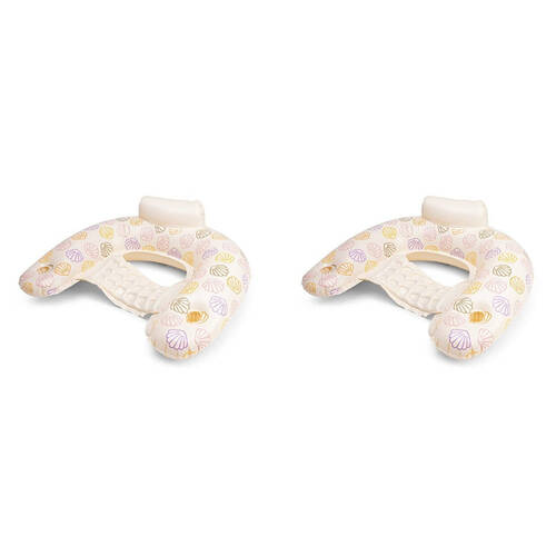 2PK Swim Essentials Inflatable Hammock Swimming Pool Floater Sea Shells 6y+
