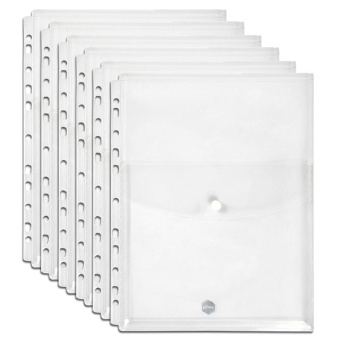 6PK Marbig A4 Binder Wallet Top Open Pocket Sleeve - Clear