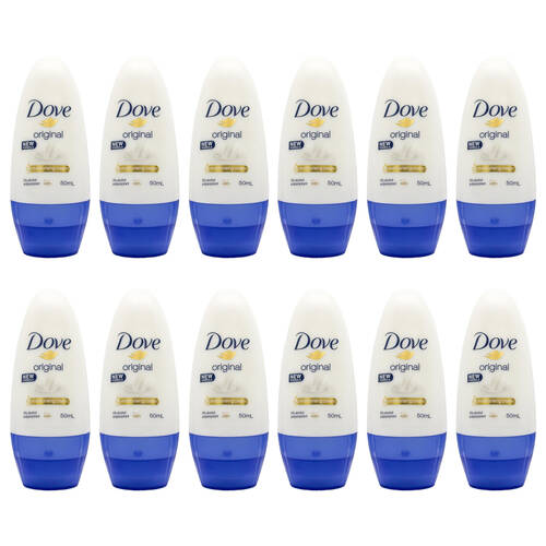 12PK Dove 50ml Deodorant Roll On Moisturizing Cream Original