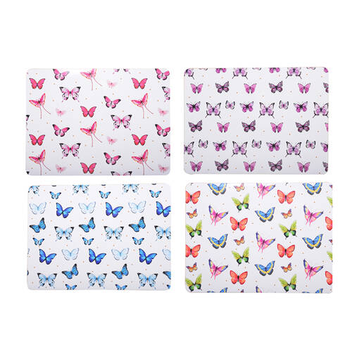 4pc Gibson Gifts Kaleido Butterfly Placemat Tableware Set