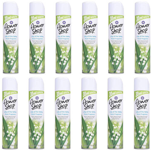 12PK Flower Shop Room Fragrance Air Freshener 330ml - Lily Of The Valley