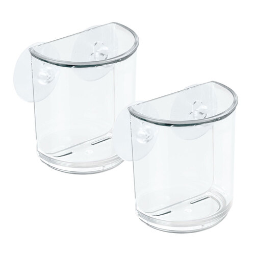 2PK iDesign Classic Suction 8x4.5cm Cup Organiser - Clear