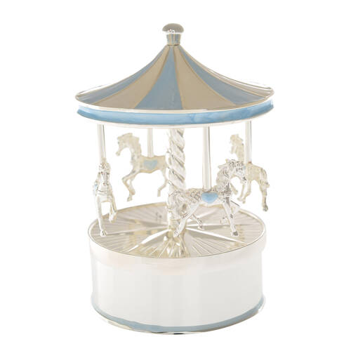 Gibson Gifts Baby Boy Musical Carousel Tabletop Decor - Blue