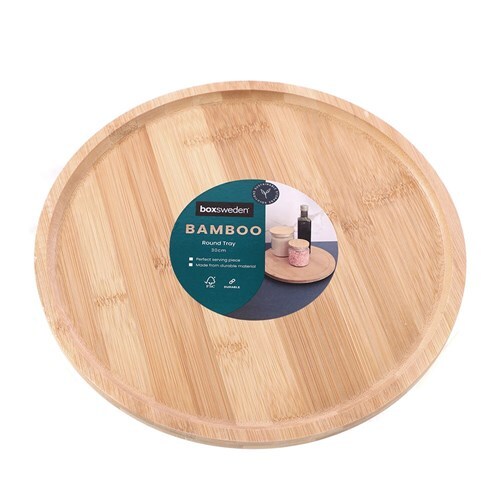 Boxsweden 30cm Bamboo Round Tray