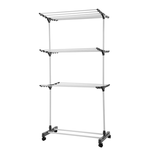 Boxsweden Clothes Dryer 3 Tier on Wheels 21 Rails 80x60x165cm