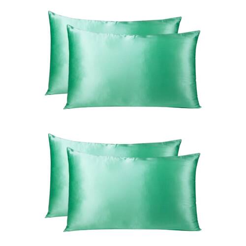 2PK Royal Comfort Mulberry Silk Pillowcase Twin Pack 51x76cm - Mint