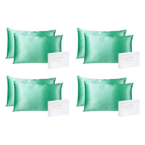 4PK Royal Comfort Mulberry Silk Pillowcase Twin Pack 51x76cm - Mint