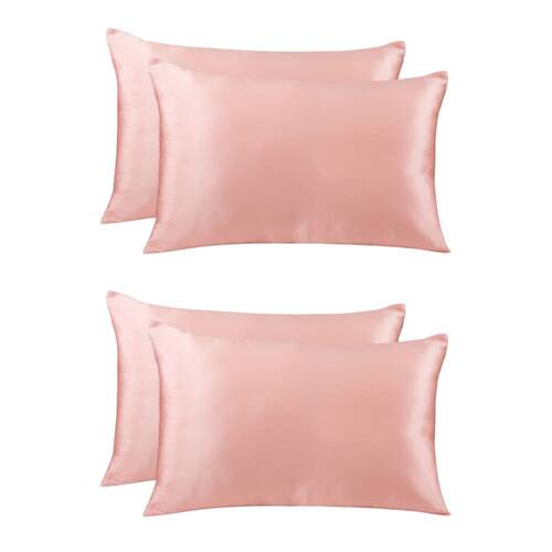 2PK Royal Comfort Mulberry Silk Pillowcase Twin Pack 51x76cm - Blush