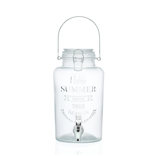 Lemon & Lime 3L Glass Drink Dispenser Clip Lid 