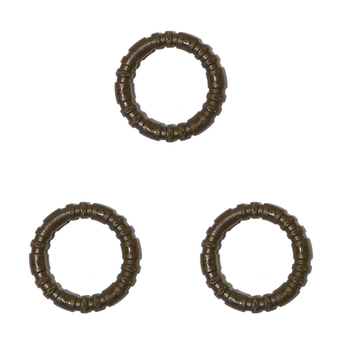 3PK Rosewood Chocolate Round Nylon Pet Dog Chew Play Interactive Fun Play Toy Brown