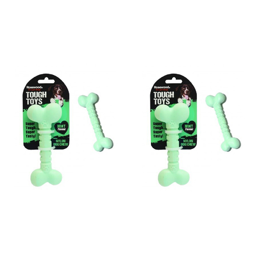2PK Rosewood Tough Toys Nylon Bone Dog Pet Chew Play Toy Large Mint Assorted