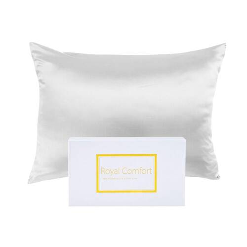 Royal Comfort Pure Silk Pillowcase Single Pack Pillow Case - White