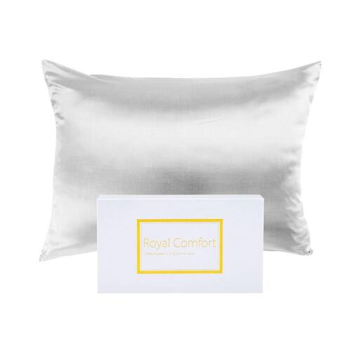Royal Comfort Pure Silk Pillowcase Single Pack Pillow Case - Silver