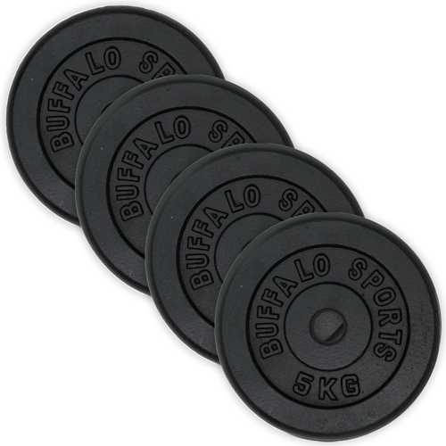 4pc Buffalo Sports 5kg 26mm Dumbell/Barbell Plates Gym Set