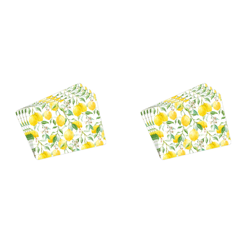 8pc Gibson Gifts Lemon Grove Placemat Set 29x22cm