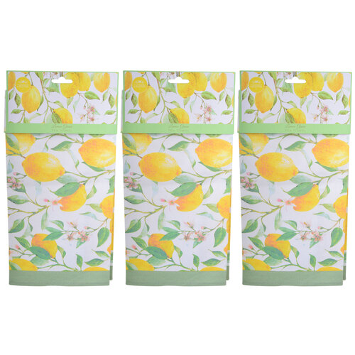 3PK Gibson Gifts Lemon Grove Cotton Kitchen Tea Towel 38x18cm