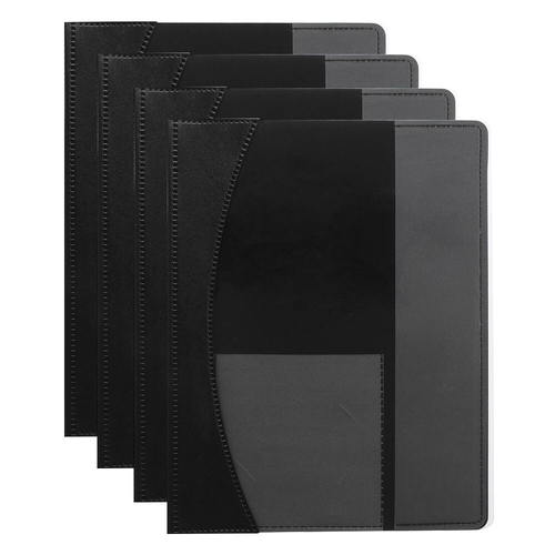 4PK Marbig Premier A4 Flat File Document Display Folder - Black