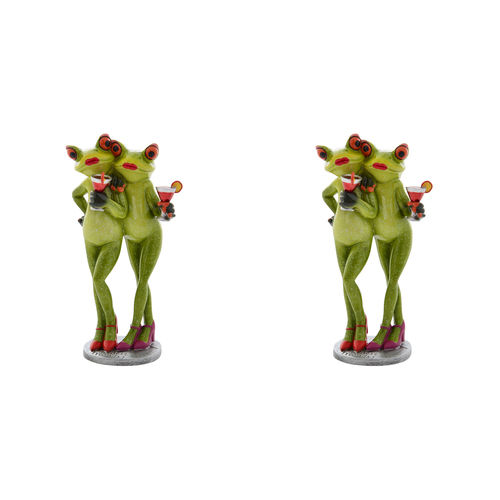 2PK Gibson Gifts Funny Frogs Party Time Figurine Home Decor 18x9cm