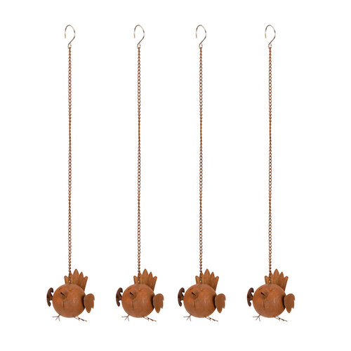4x Tweety Rust 13x10cm Hanging Ornament Garden Decor - Small