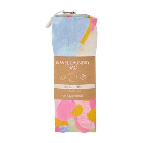 Annabel Trends Linen Laundry Bag 35x50cm - Good Vibes
