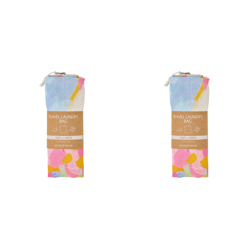 2PK Annabel Trends Linen Laundry Bag 35x50cm - Good Vibes