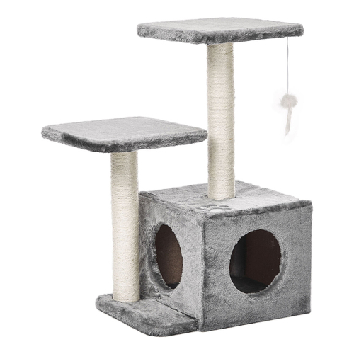 M-Pets 70cm Ranak Pet/Cat Tree Tower Grey & Beige