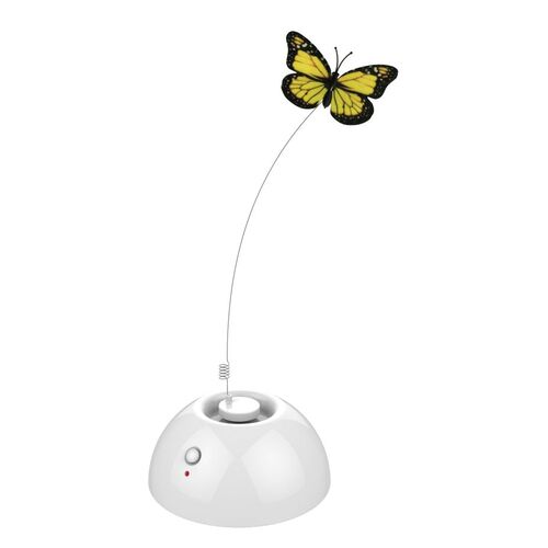 M-Pets 13cm Dancing Butterfly Cat Toy - White