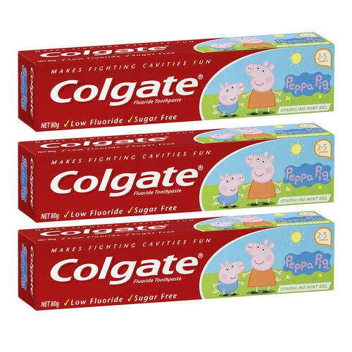 3PK Colgate Sparkling Mint Gel Toothpaste - Pepper Pig