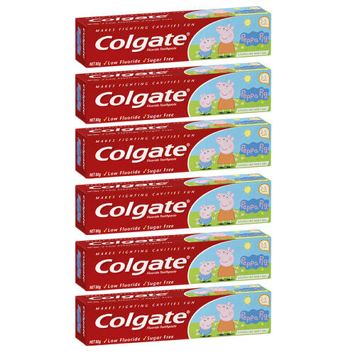 6PK Colgate Sparkling Mint Gel Toothpaste - Pepper Pig