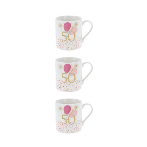 3PK Gibson Gifts Rush Birthday Ladies 50th Mug R 250ml