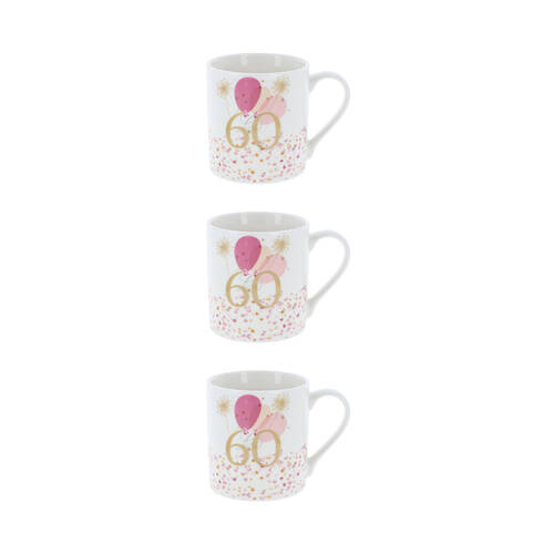 3PK Gibson Gifts Rush Birthday Ladies 60th Mug R 250ml