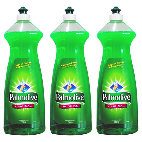 750ml x 3 Palmolive Original Dishwashing Liquid Detergent Wash Dishes Pots Pan Glass