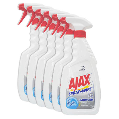 6PK Ajax 500ml Spray n' Wipe Bathroom