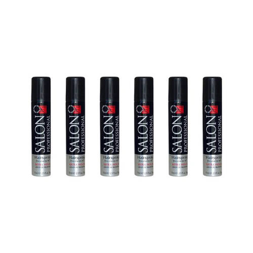 6PK Minuet Salon Professional Spray Extra Hold 75ml For All Hair Types