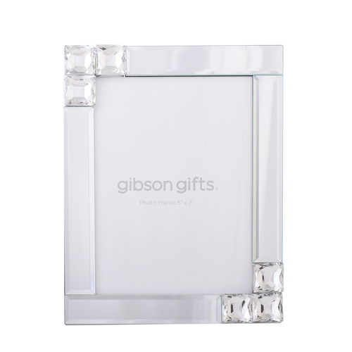 Gibson Gifts Mirror Crystal 5x7'' Photo Frame Decor White