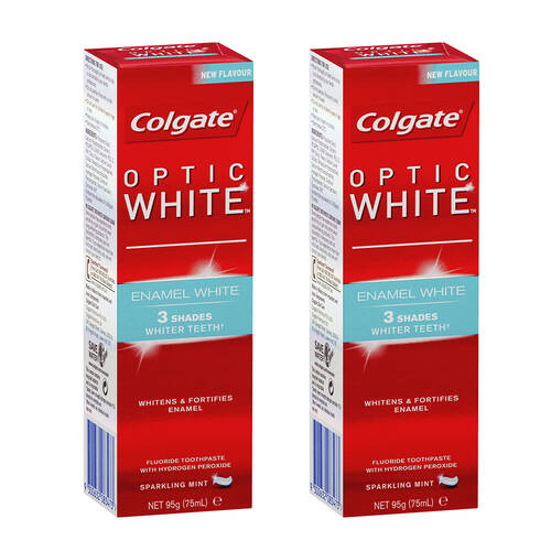 2PK Colgate Optic White Toothpaste Enamel White 75ml