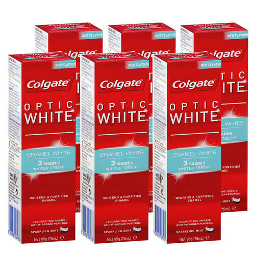 6PK Colgate Optic White Toothpaste Enamel White 75ml
